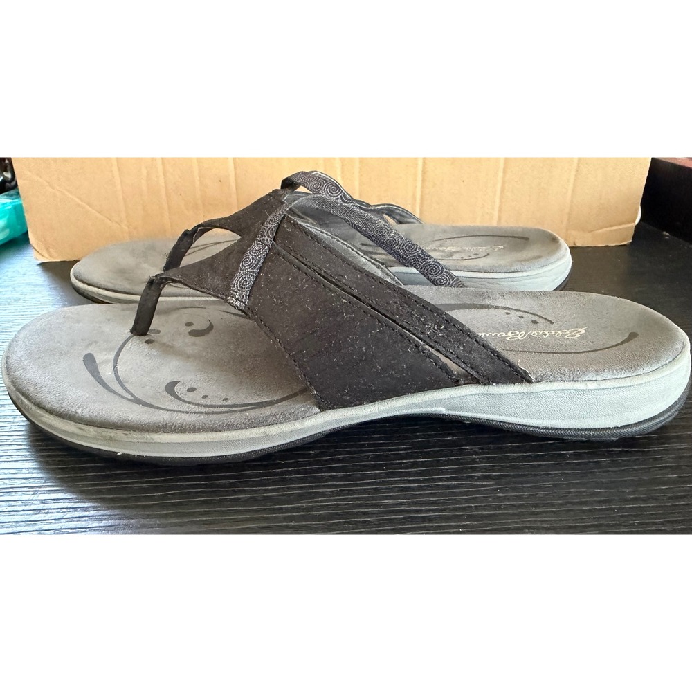 Eddie Bauer Womens Black Thong Flip Flop Sandals Size 9 Comfort Footbed